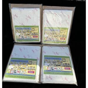 4 Vtg Breast Cancer Ribbon Kraft Tissue Paper - 20"x30" Sheets 24 Sheets Each